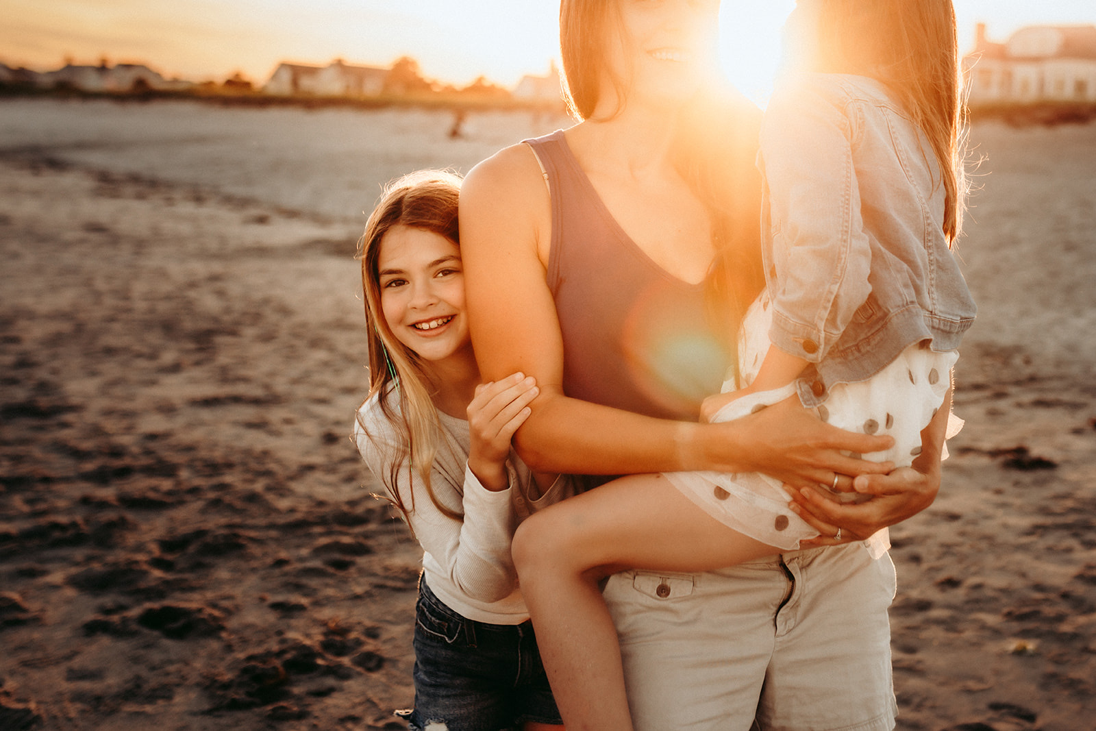 Playful storytelling and candid documentary photography session at Pine Point Beach.